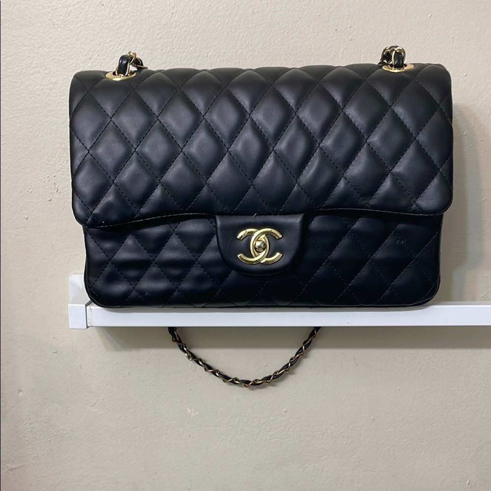 Chanel Black Quilted Shoulder Bag with Gold Hardware